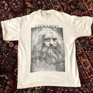 Leonardo da Vinci graphic tee shirt